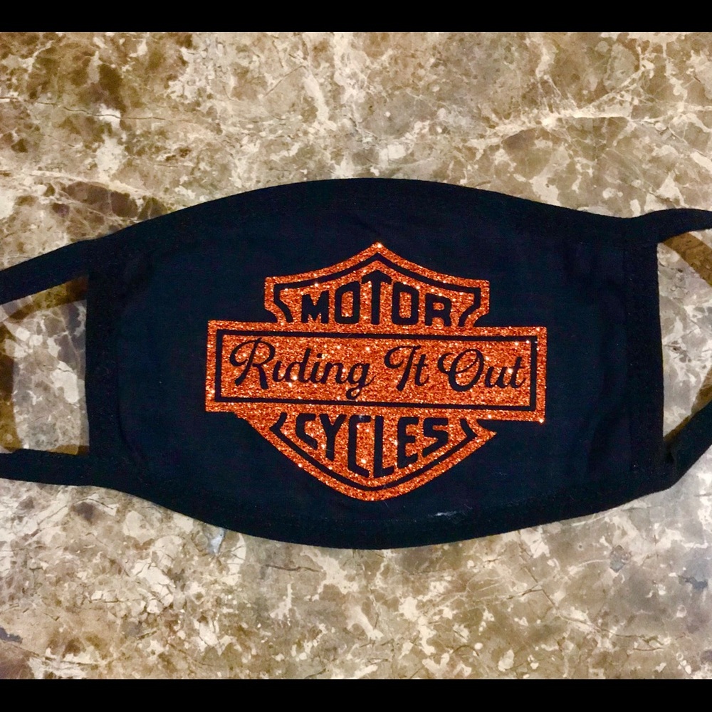 Glitter Motorcycle Face Mask, Washable, Reusable